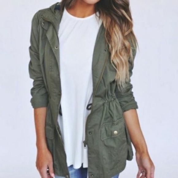 Love Tree Jackets & Blazers - Love Tree Olive Green Cargo Jacket